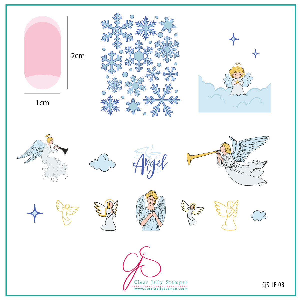 Heavenly Frost (CjSLE-08) Etched Nail Art Stamping Plate