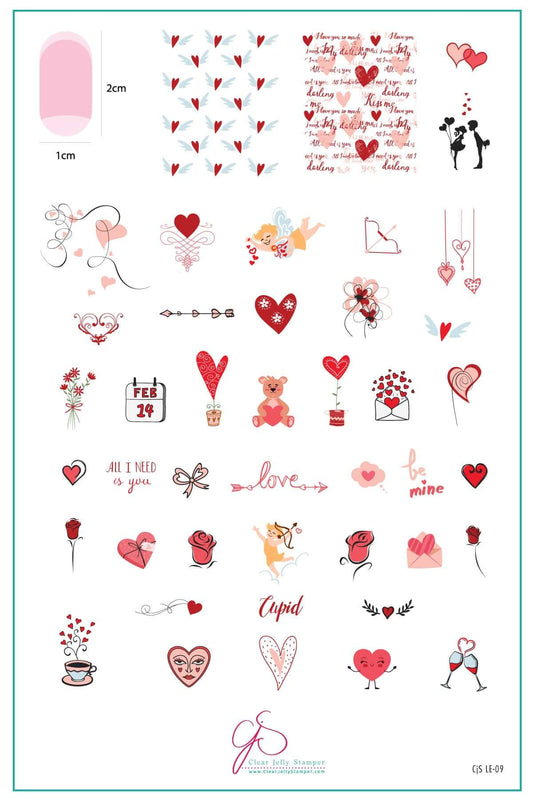 Cupid's Crush - ALL I NEED is You! (CJSLE-09) Etched Nail Art Stamping Plate