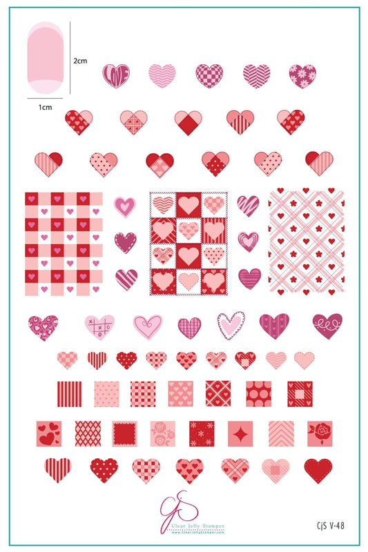 layered-nail-art-stamping-plate-inspo-card-with-colorful-designs-of-patchwork-hearts
