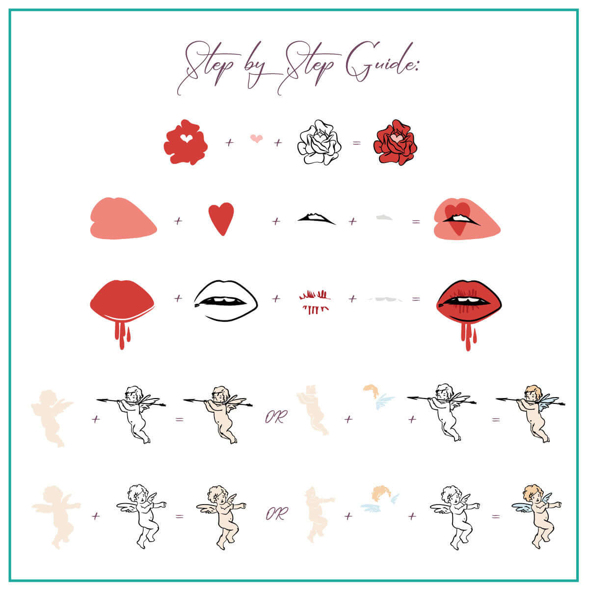 layered-nail-art-stamping-plate-how-to-card-with-colorful-nail-art-designs-of-lips-cherubs-and-a-rose
