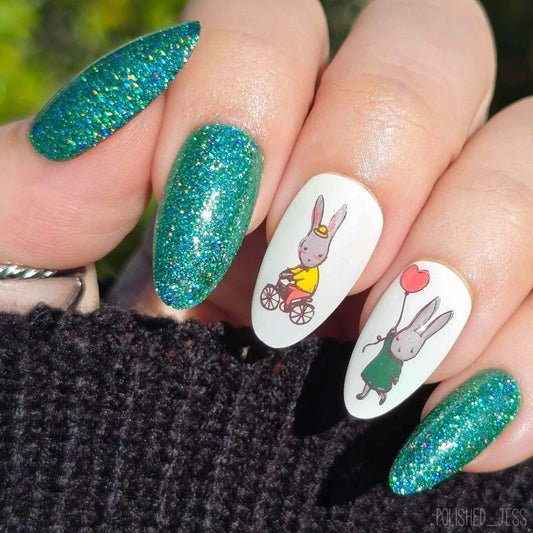 Hippity Hoppity (CjSH-51) Etched Nail Art Stamping Plate