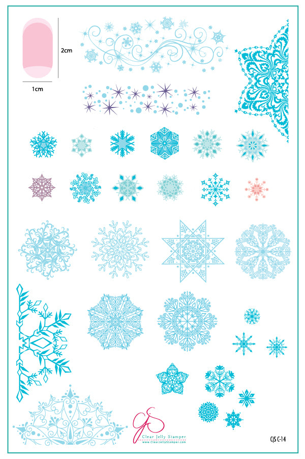 Diamonds in Ice (CjSC-14) Etched Nail Art Stamping Plate