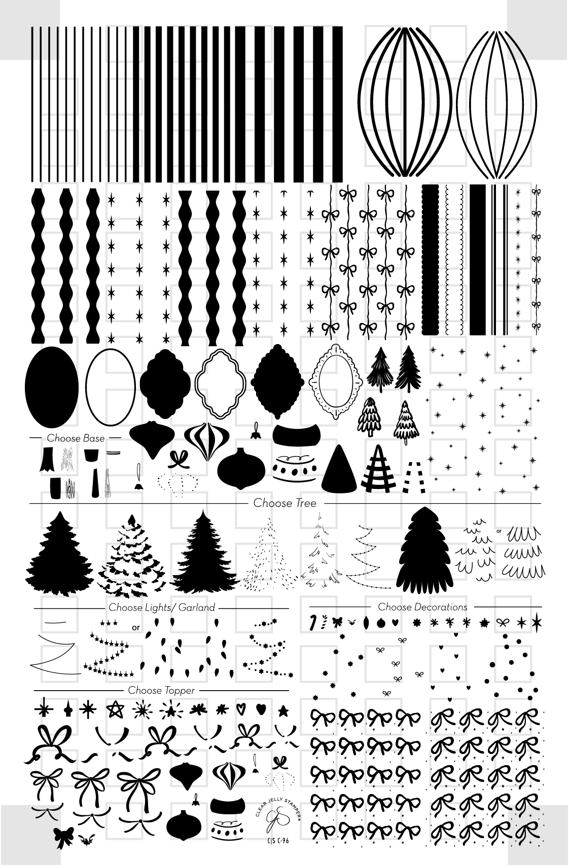 Vintage Chic Christmas (CjSC-96) Etched Nail Art Stamping Plate