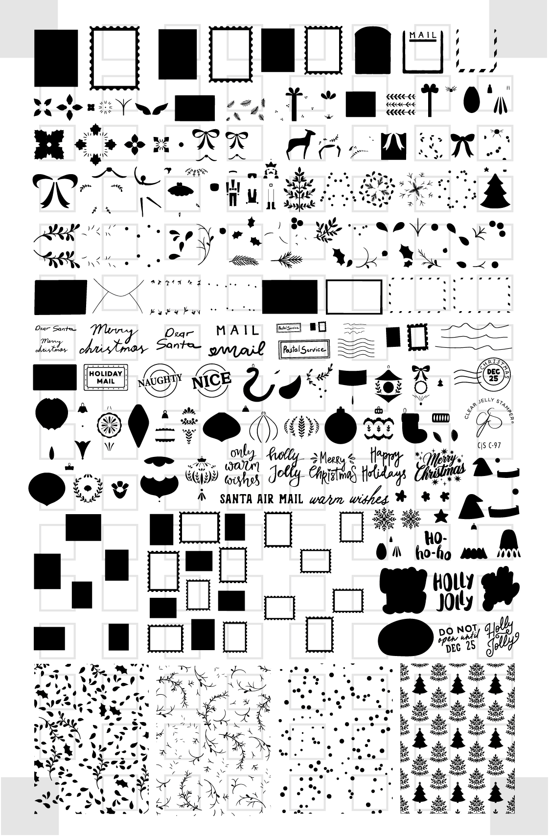 Sugarplum Post (CjSC-97) Etched Nail Art Stamping Plate