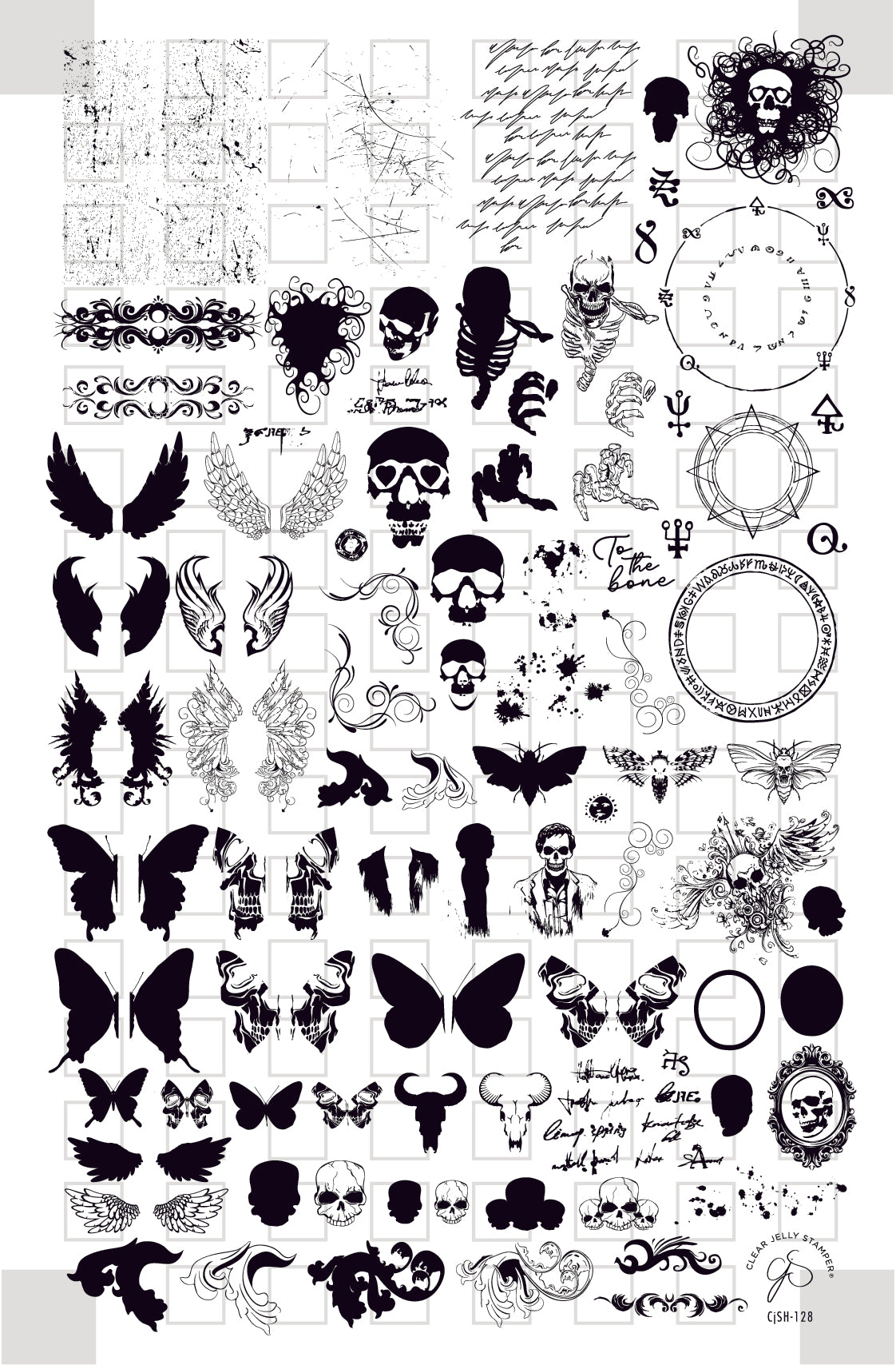 Macabre Muse (CjSH-128) Steel Nail Art Layered Stamping Plate