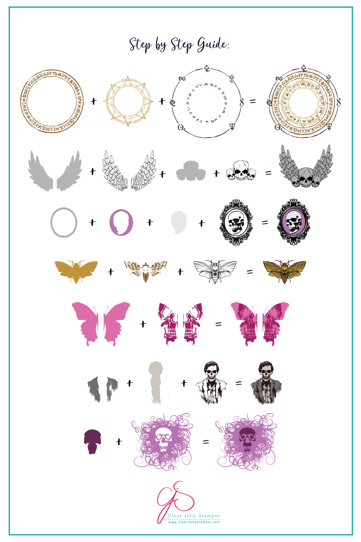 Macabre Muse (CjSH-128) Steel Nail Art Layered Stamping Plate