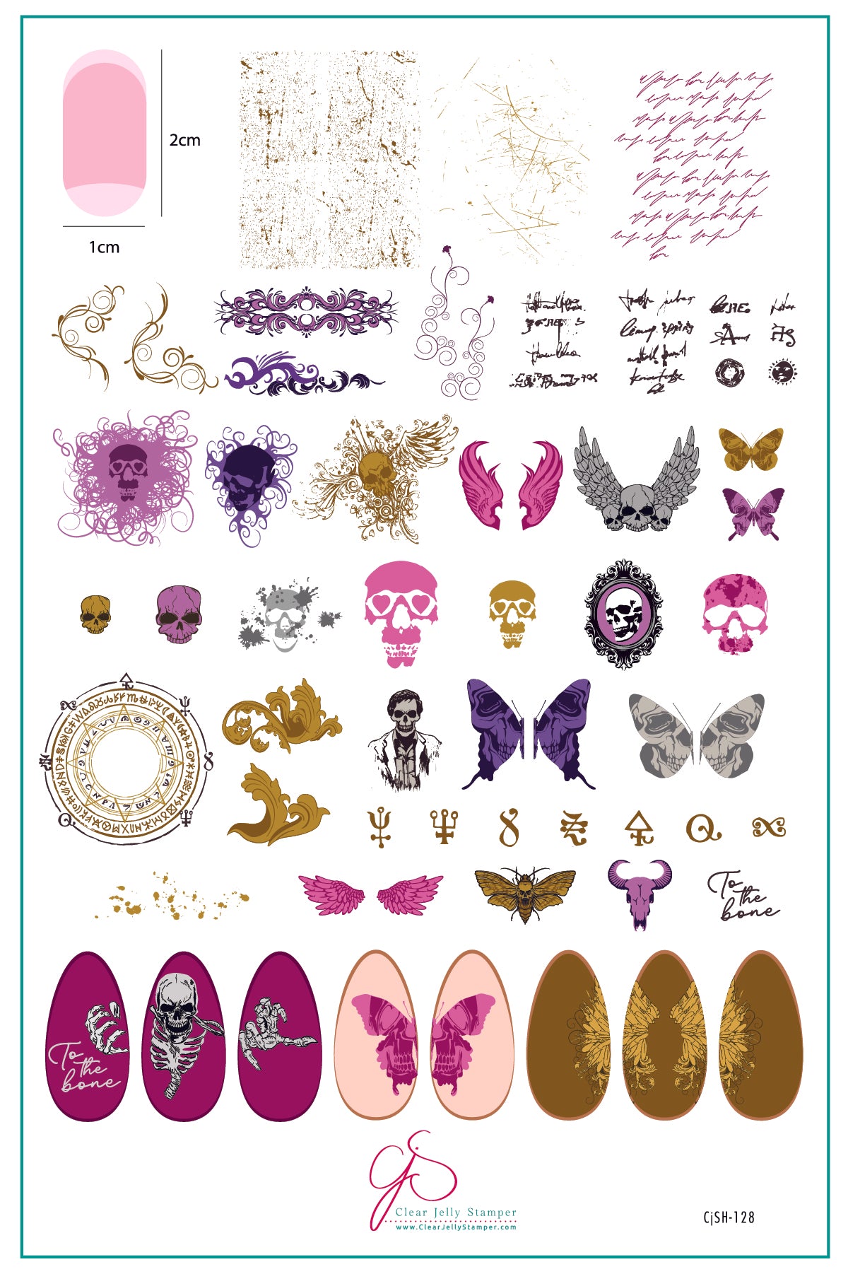 Macabre Muse (CjSH-128) Steel Nail Art Layered Stamping Plate