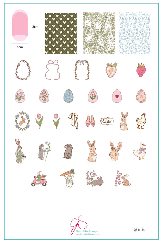 Heirloom Easter (CjSH-135) Etched Nail Art Stamping Plate