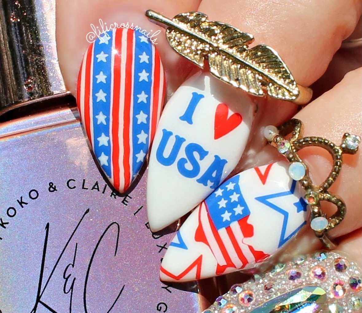 Stars, Stripes & Snacks (CjSH-139) Etched Nail Art Stamping Plate