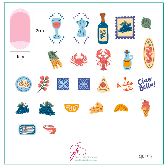 The Sweet Life (CjSLE-14) Etched Nail Art Stamping Plate