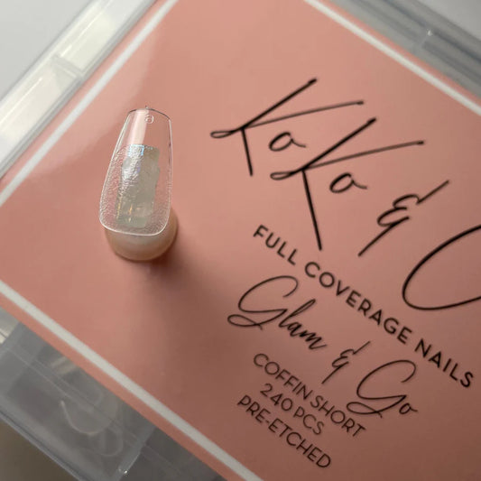 Glam & Go Full Coverage Nails - Coffin Short **New Pre-Etched