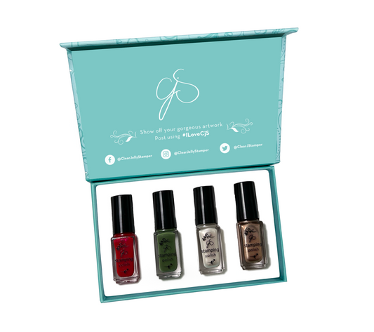 Nail Art Stamping Color Kit - Festive Plaid (4 colors)