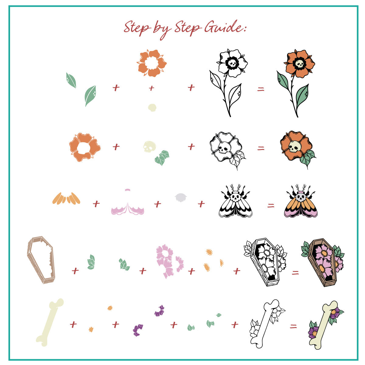 Goth Moth (CjSH-91) Etched Nail Art Stamping Plate