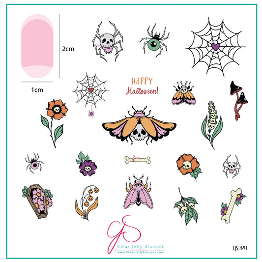 Goth Moth (CjSH-91) Etched Nail Art Stamping Plate