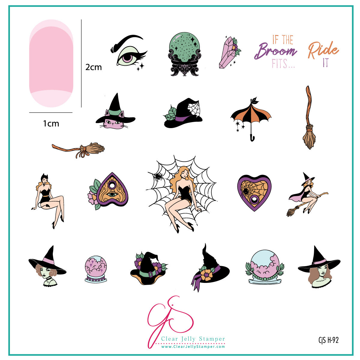 Hallo-Witch (CjSH-92) Etched Nail Art Stamping Plate