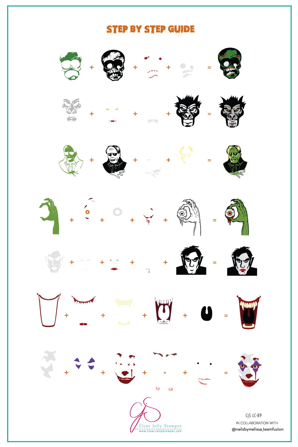 It's Alive! (CjSLC-89) Etched Nail Art Stamping Plate