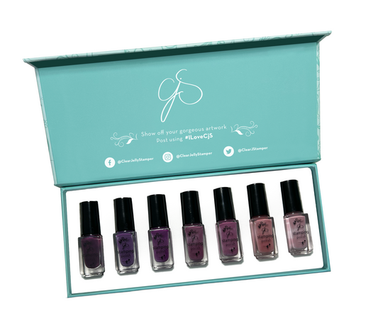 Nail Art Stamping Color Kit - The Posh Purples (7 Colors)