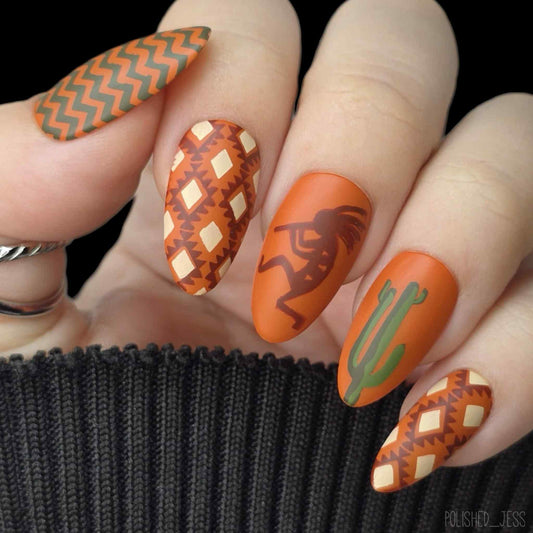 Sante Fe (CjS-34) Etched Nail Art Stamping Plate