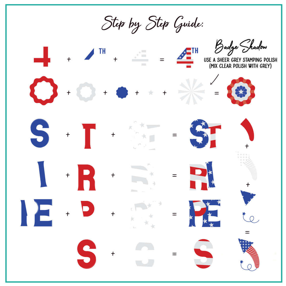 layered-nail-art-stamping-plate-how-to-card-with-the statue-of-liberty-stars-and-stripes-and-words-for-nail-art