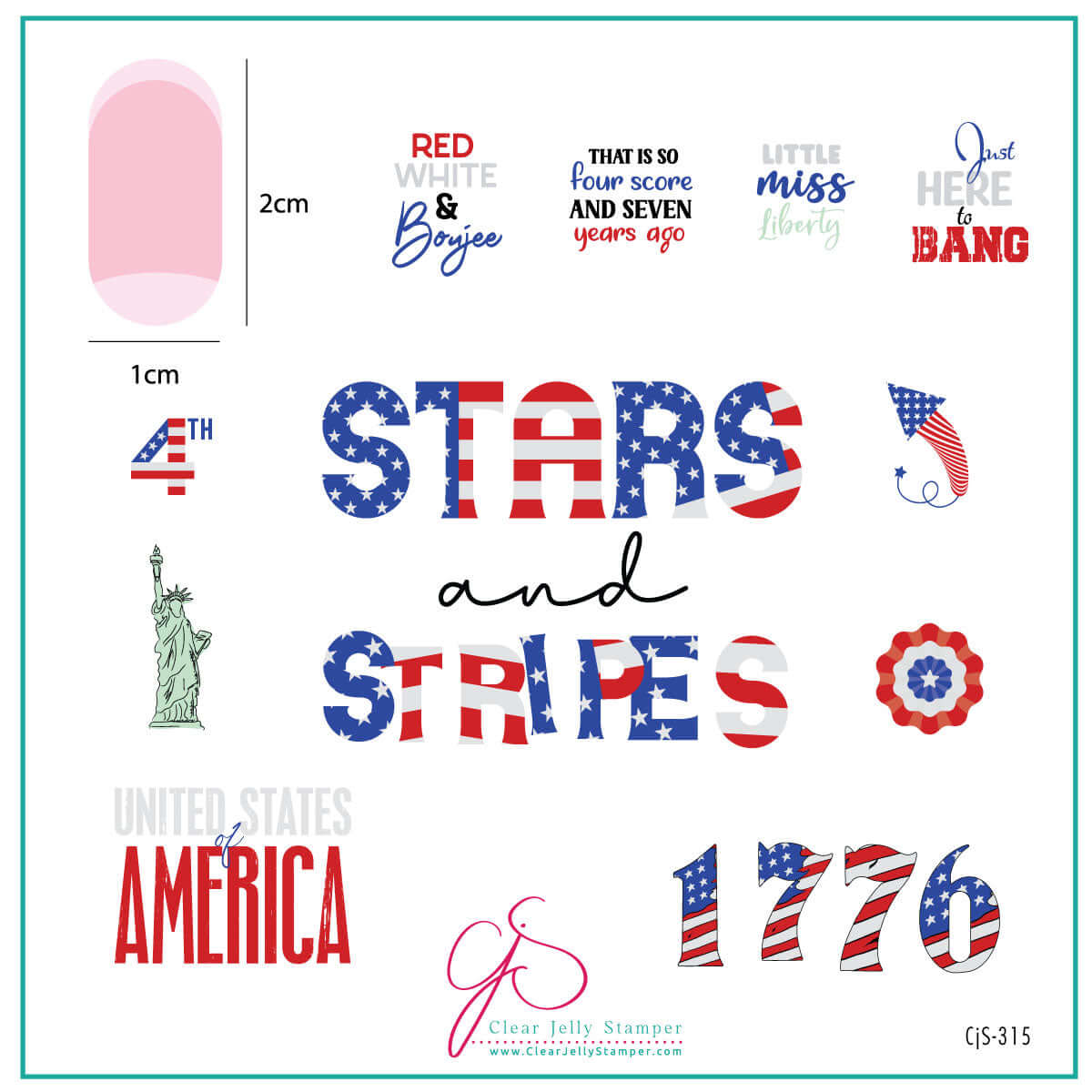 layered-nail-art-stamping-plate-inspo-card-with-the statue-of-liberty-stars-and-stripes-and-words-for-nail-art