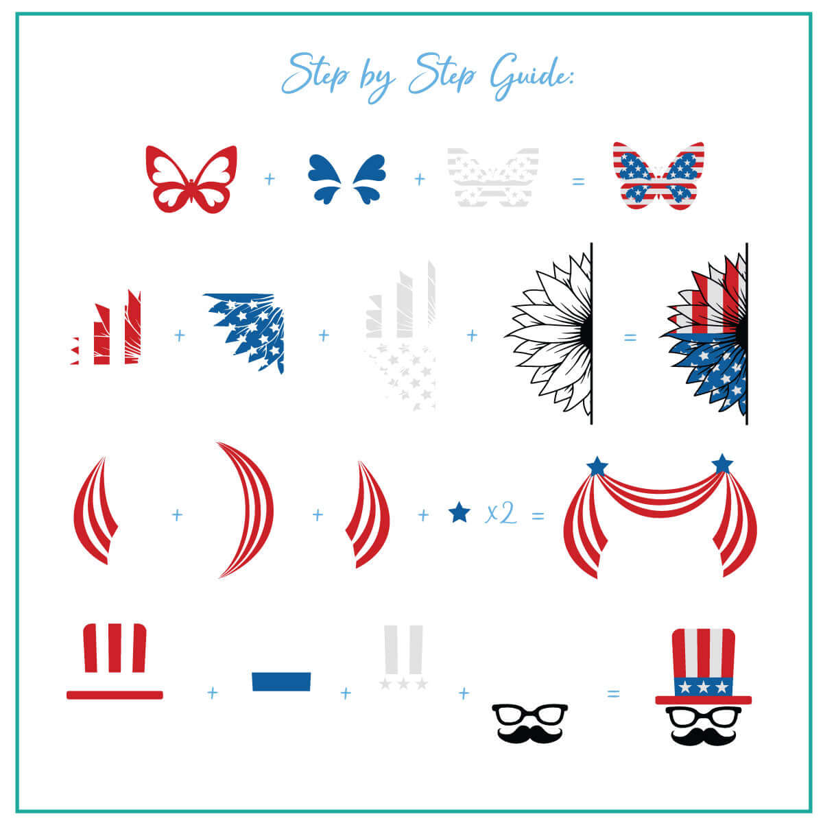 layered-nail-art-stamping-plate-how-to-card-with-star-and-stripes-nail-art-designs-of-sunglasses-moustache-eagle-and-words-for-nail-art