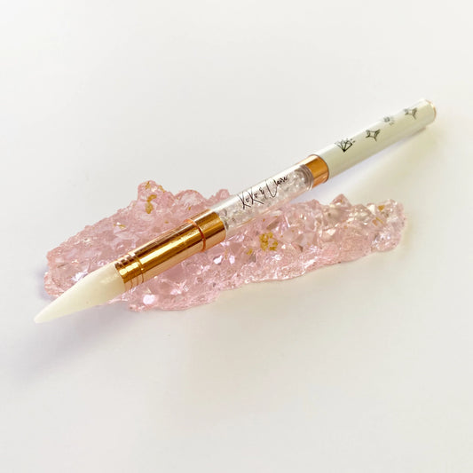 KoKo & Claire Brush Holder - Pink with gold flakes