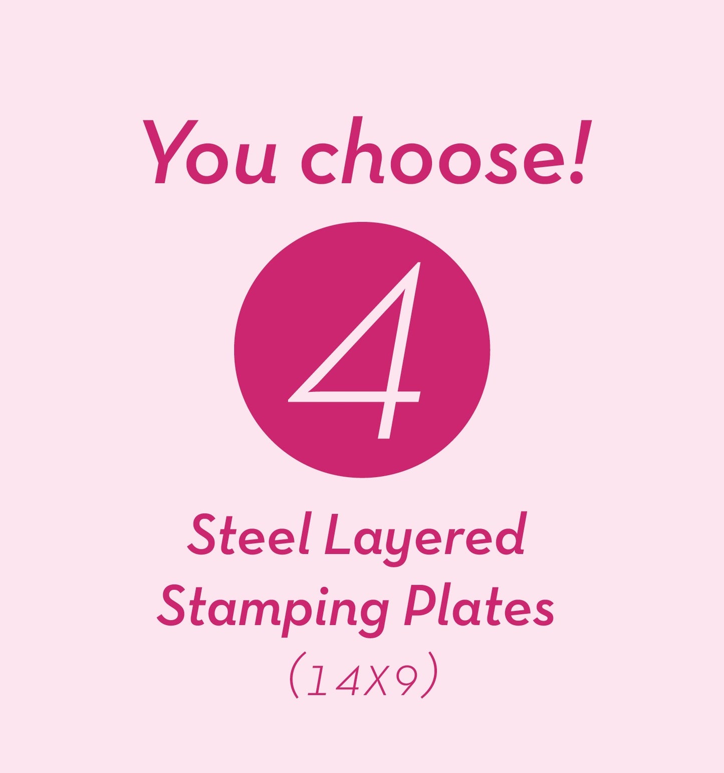 You Choose - 4 Large Stamping Plates (14x9)