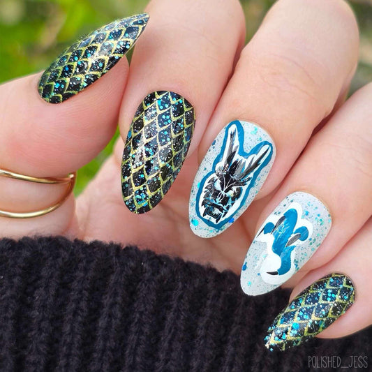 Dragon's Lair (CjS-100) Etched Nail Art Stamping Plate