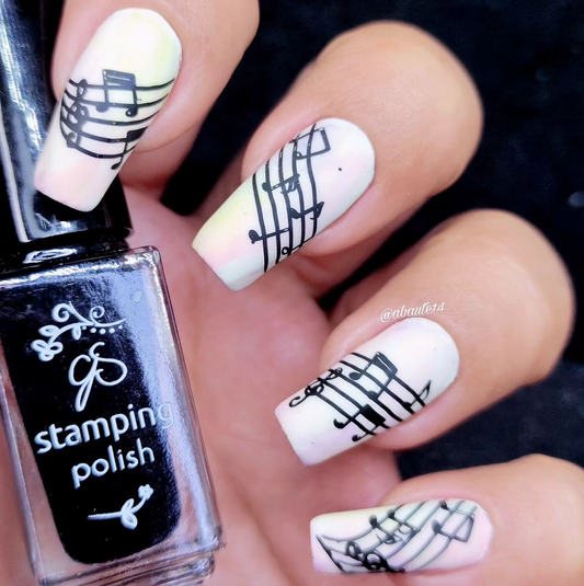 Music and Notes (CjS-11) Etched Nail Art Stamping Plate