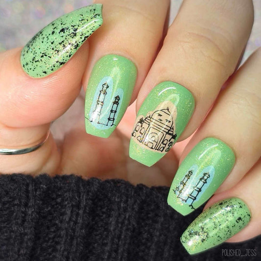 Mod Life Series - The Globe (CjS-118) Etched Nail Art Stamping Plate