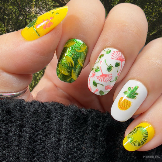 Wish Upon a Flower (CjS-155) Etched Nail Art Stamping Plate