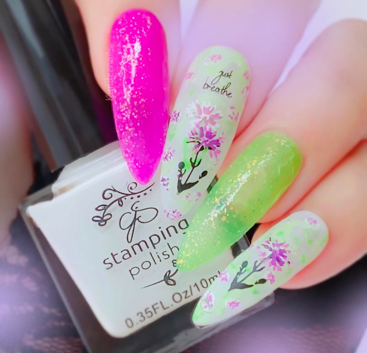 Just Breathe (CjS-156) Etched Nail Art Stamping Plate