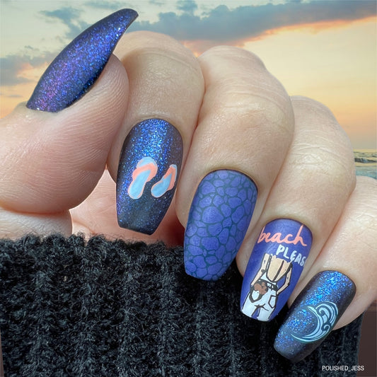 Beach Day! (CjS-159) Etched Nail Art Stamping Plate