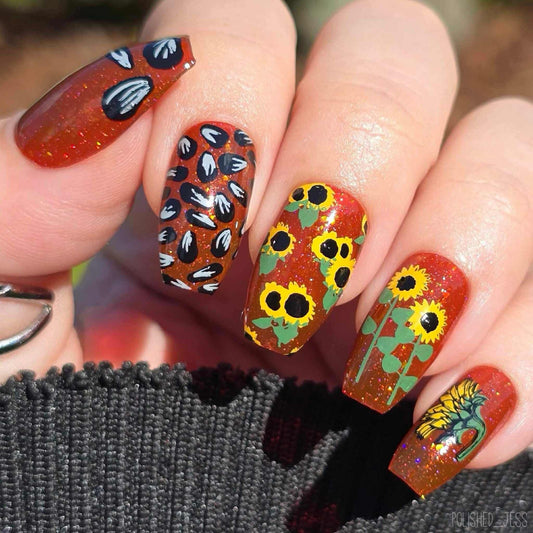 Sunflowers (CjS-163) Etched Nail Art Stamping Plate