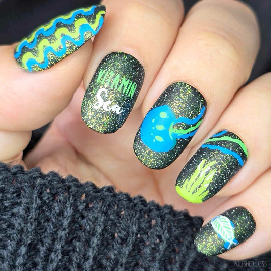 Mermazing (CjS-166) Etched Nail Art Stamping Plate