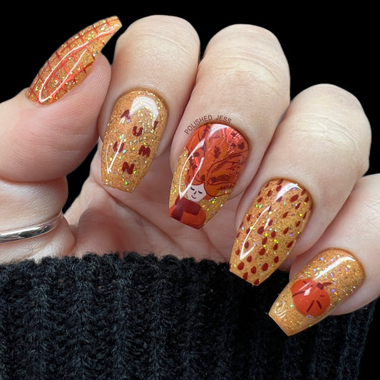 Autumn Trails (CjS-169) Etched Nail Art Stamping Plate