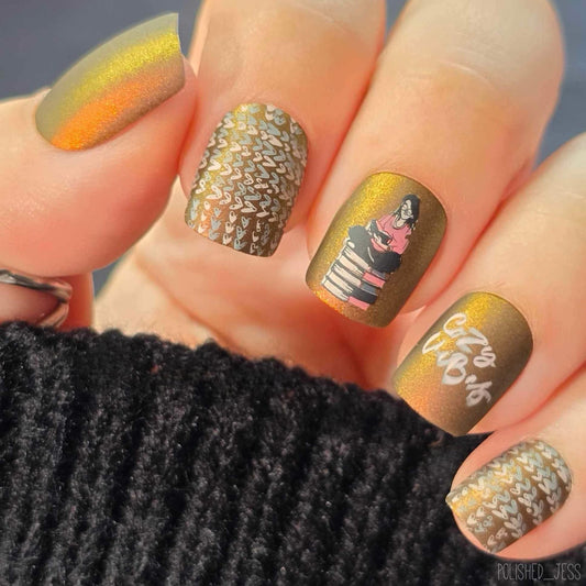 Snuggles (CjS-171) Etched Nail Art Stamping Plate