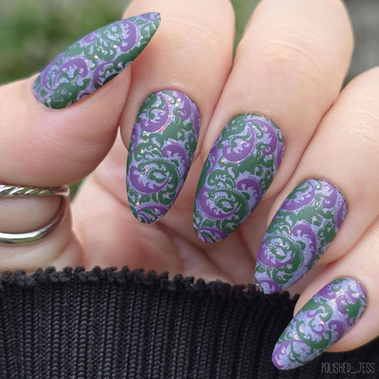 English Garden Swirls (CjS-173) Etched Nail Art Stamping Plate