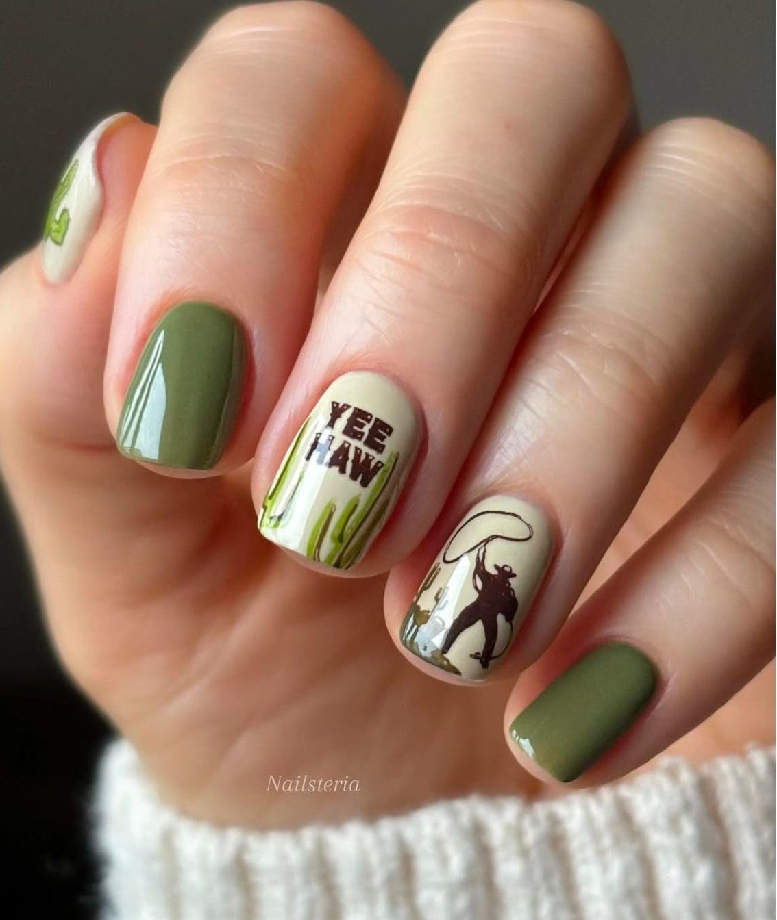 Yee-Haw (CjS-193) Etched Nail Art Stamping Plate