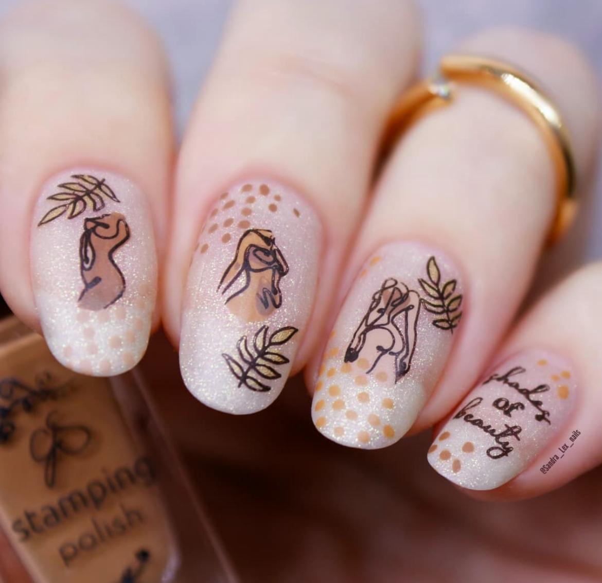 The Nude Series -  Dare to Bare (CjS-195) Etched Nail Art Stamping Plate