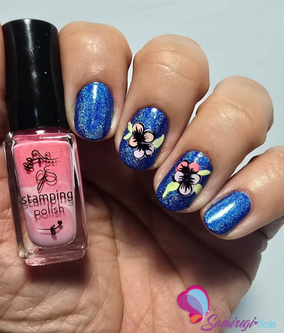 Itty Bitty Blooms (CjS-197) Etched Nail Art Stamping Plate