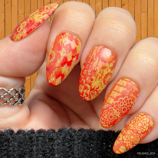 Grunge Series - Textures (CjS-200) Etched Nail Art Stamping Plate