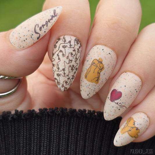 The Nude Series - Sensual (CjS-204) Etched Nail Art Stamping Plate