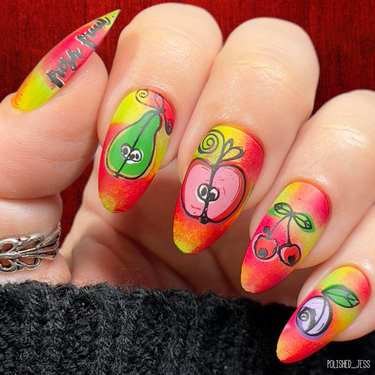 Fruit Cocktail Collection - Take Your Pick! (CjS-210) Etched Nail Art Stamping Plate