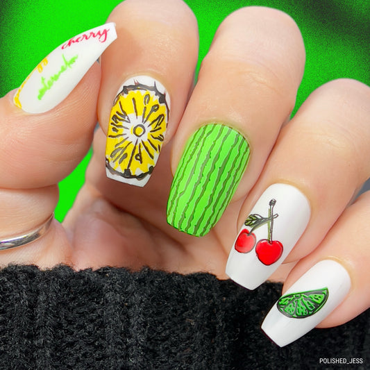 Fruit Cocktail Collection - Tropical Sensation (CjS-211) Etched Nail Art Stamping Plate