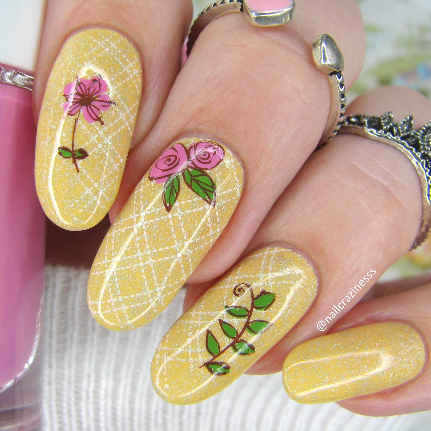 Spring Ballet (CjS-213) Etched Nail Art Stamping Plate