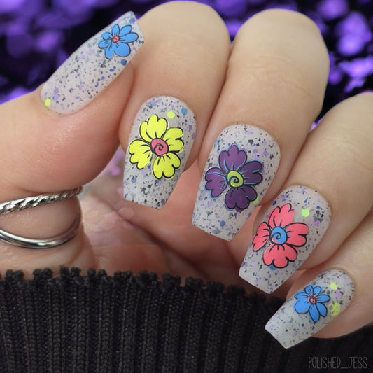 Spring Ballet (CjS-213) Etched Nail Art Stamping Plate