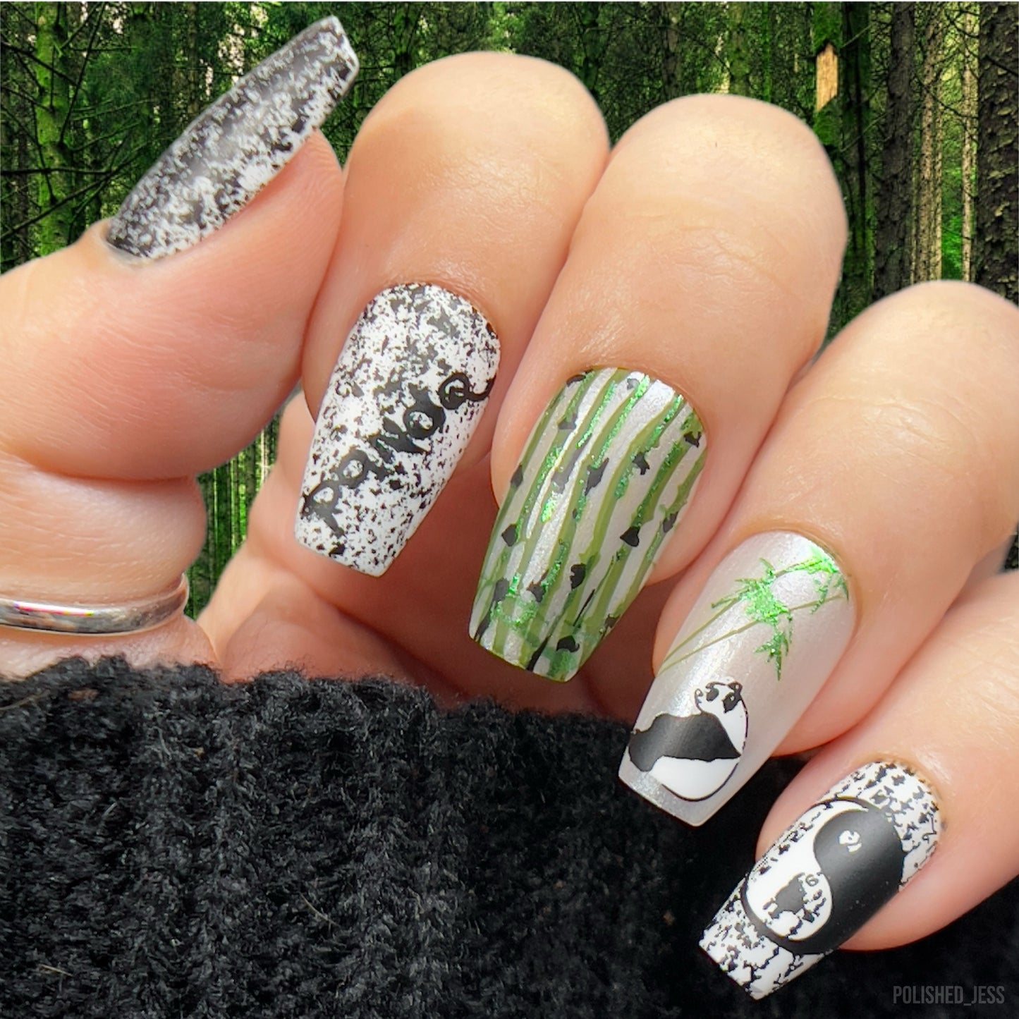 Panda and Friends (CjS-215) Etched Nail Art Stamping Plate