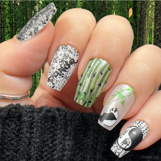 Panda and Friends (CjS-215) Etched Nail Art Stamping Plate