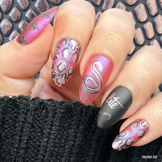 Snake (CjS-217) Etched Nail Art Stamping Plate